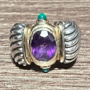 David Yurman Renaissance, amethyst and green chalcedony ring